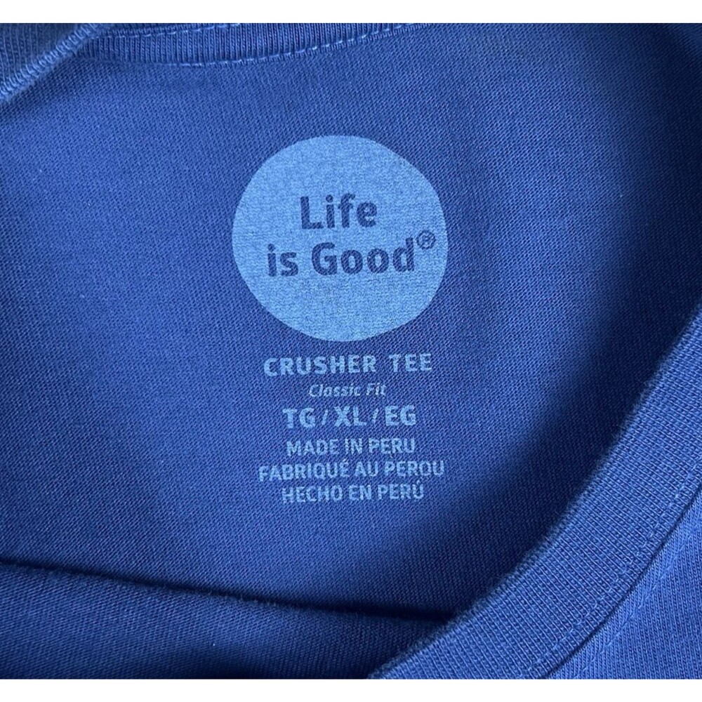 Life Is Good Men's Crusher Tee Classic Fit Football 100% Cotton Blue Size XL - Picture 5 of 12